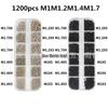 1200pcs Boxed Mini Round/Pan Head Phillips Self-Tapping Screws for Notebooks M1-M1.7