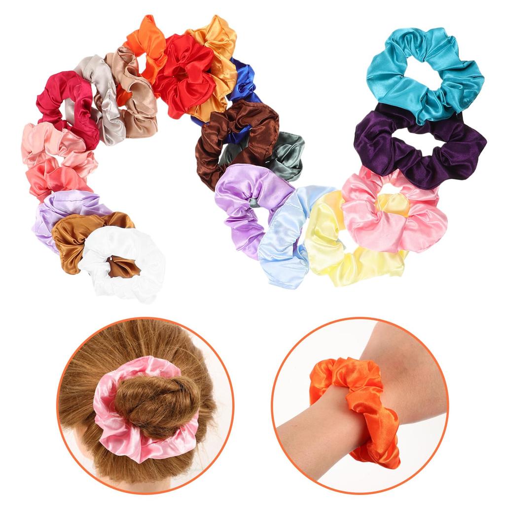 Healvian Hair Set of Satin Elastic Ponytail Holders for Hair Wrist Bracelet Perfect for Updos Scrunchies, 20, Girls, Hairbands, Accessories, Style,