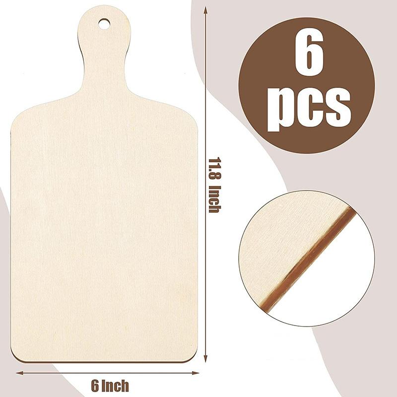 3/6Pcs Wood Toys Graffiti Chopping Board Christmas Children Graffiti Painting Craft Mini Cutting Boards Wooden Blank Trays
