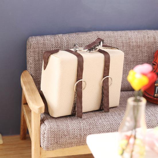 1/12 Dollhouse Suitcase Model Realistic Looking High Reduction Miniature Handbag Luggage Box Dollhouse Decoration