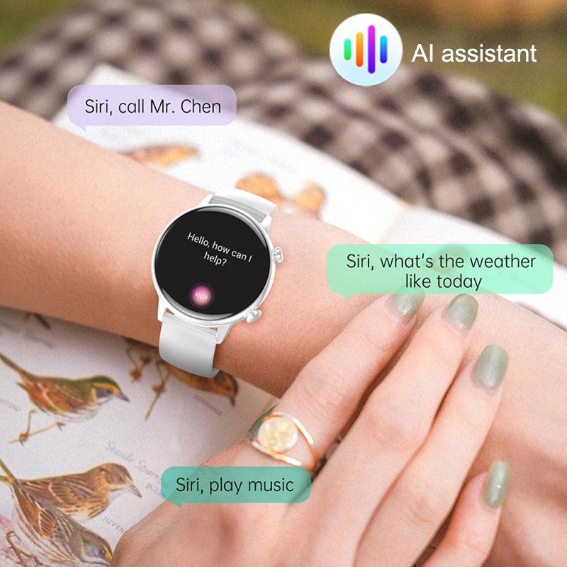 Reloj Inteligente Amoled Mujer Llamada Bleutooth Smartwatch Asistente de Voz Healthtracker Relojes Deportivos Reloj Impermeable Damas