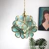Nordic Japanese Handmade Brass and Glass Petal Chandelier for Bedroom, Bedside, Restaurant, or Entrance