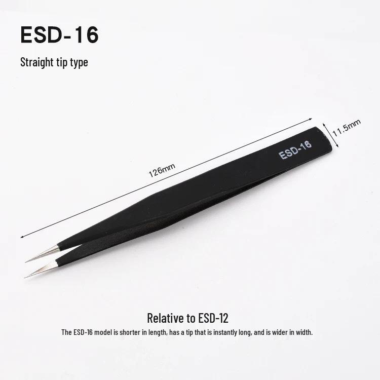 Anti-Static Stainless Steel Tweezers Set for Mobile Phone Repair - 11 Pieces