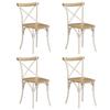 Day and Night - Day and Night Cross Back Chairs 4 Pcs Solid White Mango Wood