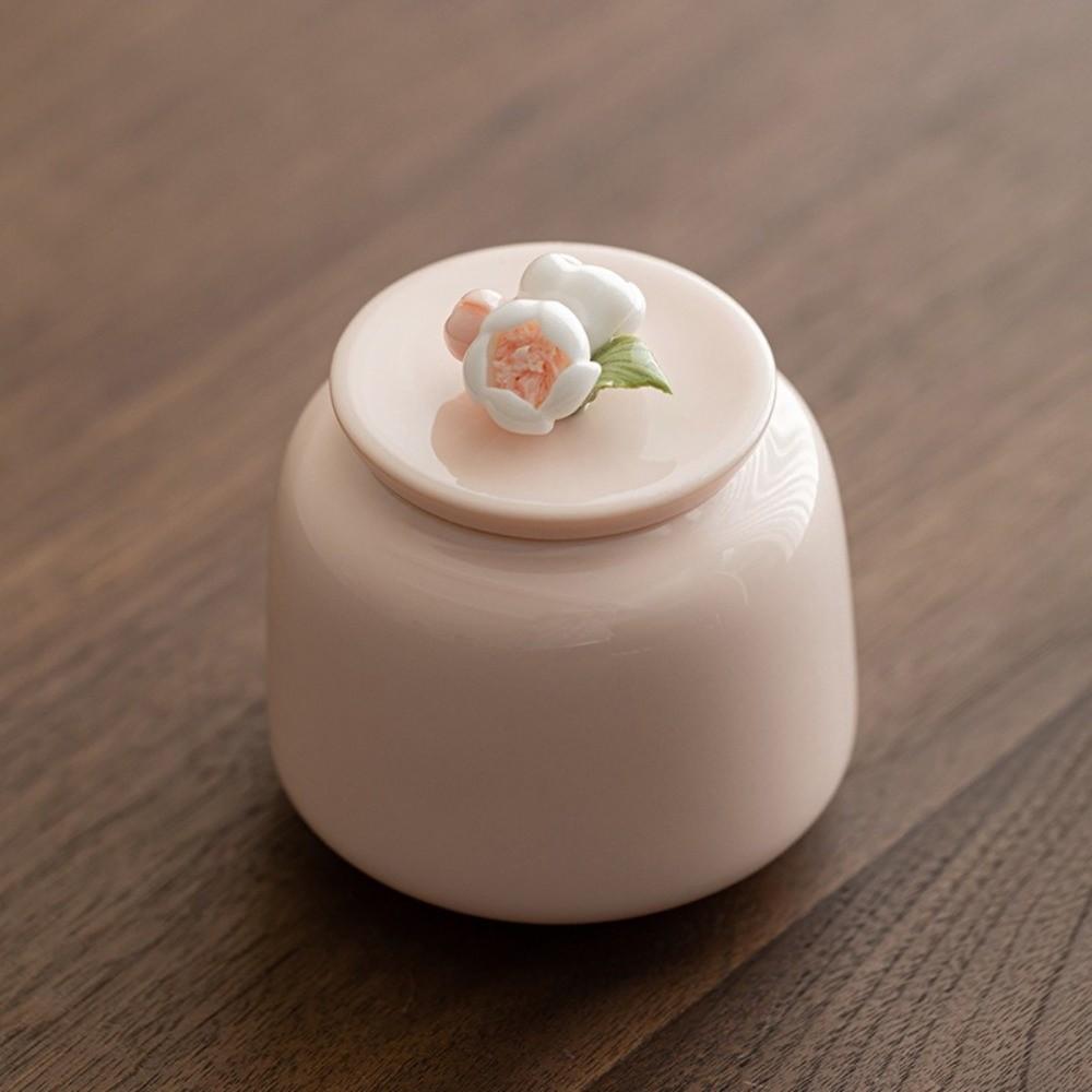 Moisture Proof Ceramic Tea Jar Pink Tea Sealed Jar Creative Tea Tin Can  Kitchen