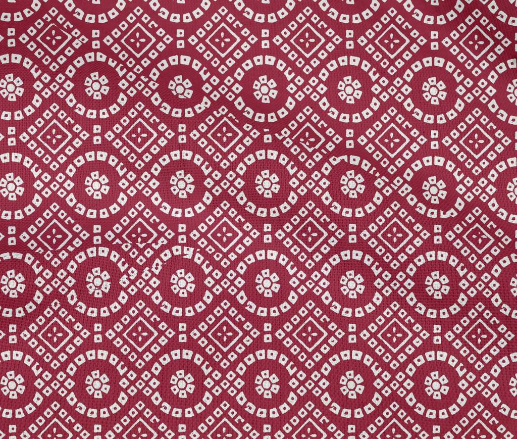 oneOone Cotton Flex Carmine Red Fabric Geometric Bandhani Sewing Craft Projects Fabric Prints By Yard 40 Inches