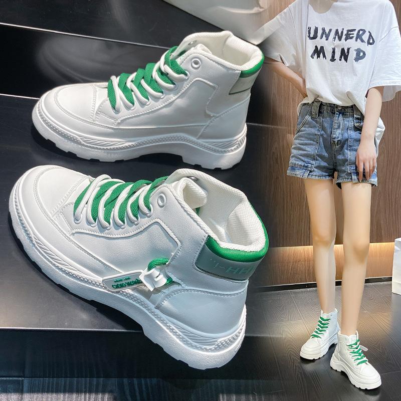 Autumn New Versatile Casual Trend Platform Female Student Middle Help White Shoes