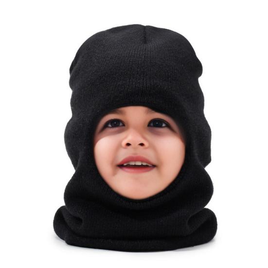 Children Hat Solid Color Stretchy Fit Kids Knitted Hat Winter Outdoor Activities Headgear Cold Weather Hat