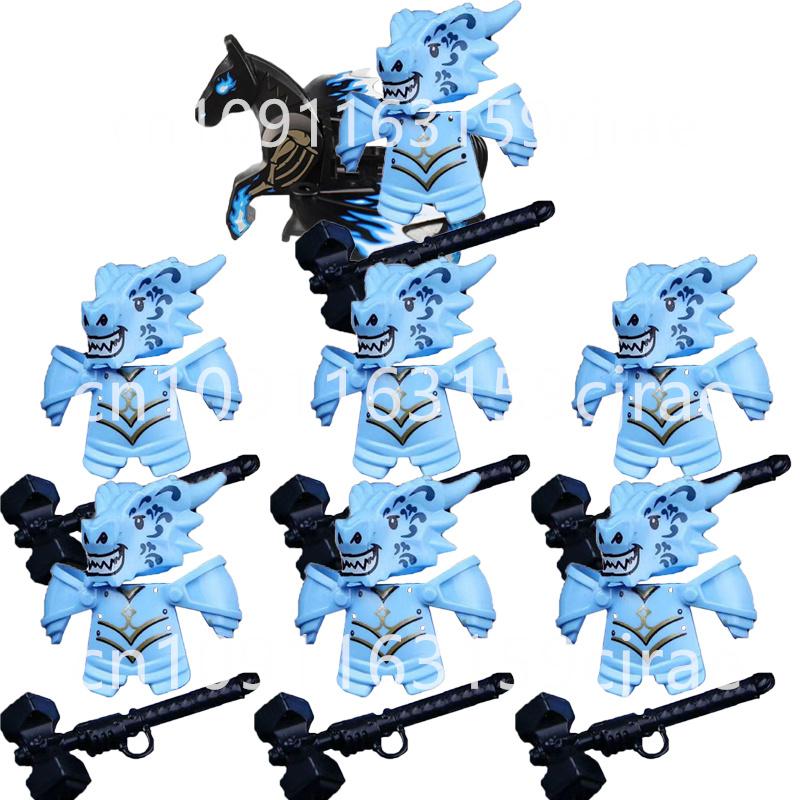 Kompatybilne MOC Średniowieczne Klocki Budowlane Postacie Żołnierze Smoczy Rycerze Czarny Lew Orzeł Zabawka Prezent Klocki Rolnik Żołnierz X048