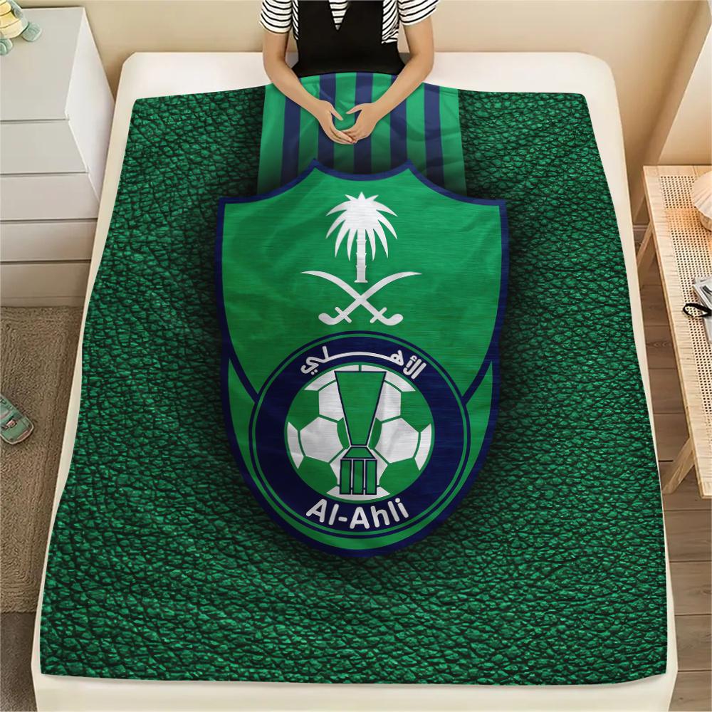 

1PC Al-Ahli Saudi FC Print Flannel Blanket, High quality All Seasons, Home Decor, Warmth and Comfort, Perfect for Christmas Gifts 80cm x 120cm