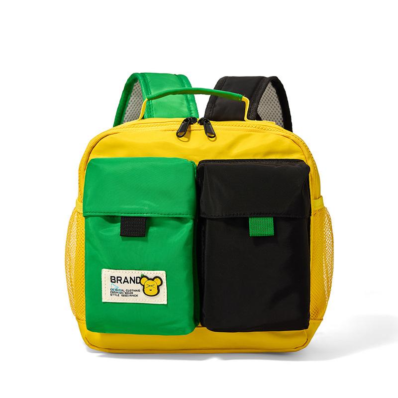 School bag contrasting color children's backpack preschool children's boy and girl versatile bag