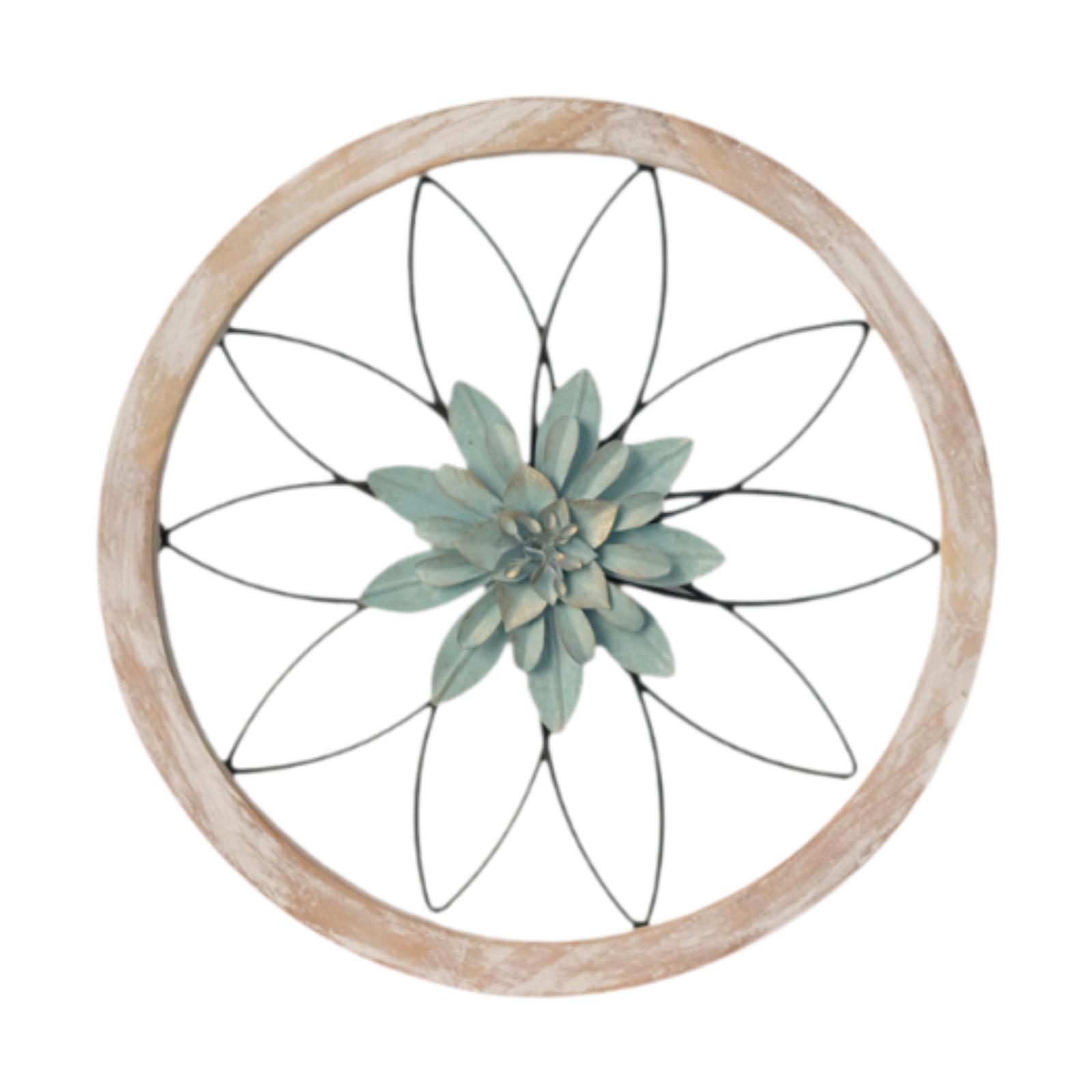 

Flower Metal Wall Art Decor Wall Hanging Decoration Rustic Round Modern Iron Art Decor Wall Sculpture for Indoor Office Home зелений