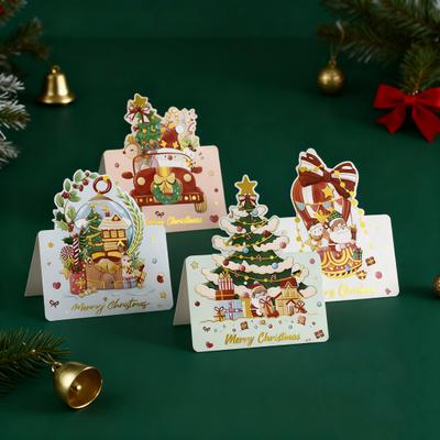 10 Stück Weihnachts-Grußkarten Goldprägung Blanko Weihnachts-Postkarten 3,9 x 5,3 Zoll Frohe Weihnachten Karten für Freunde Familie