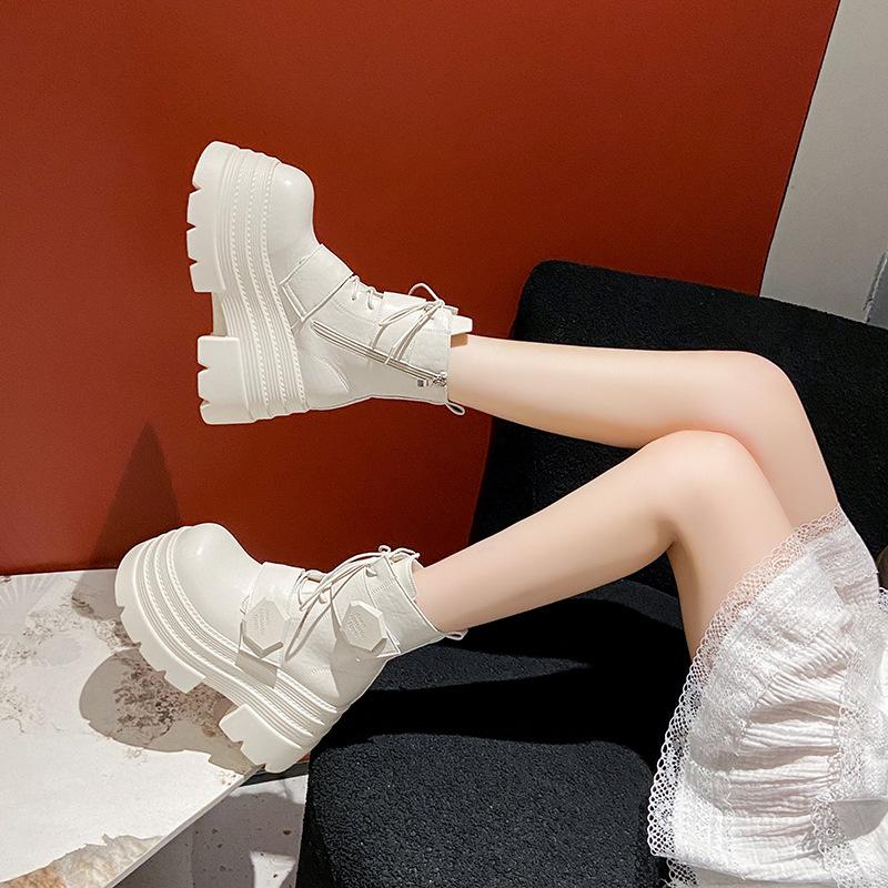 European Martin Boots This Year, Women's Four-season Velvet Thick-soled 2025 New Small Height-increasing and Short Boots