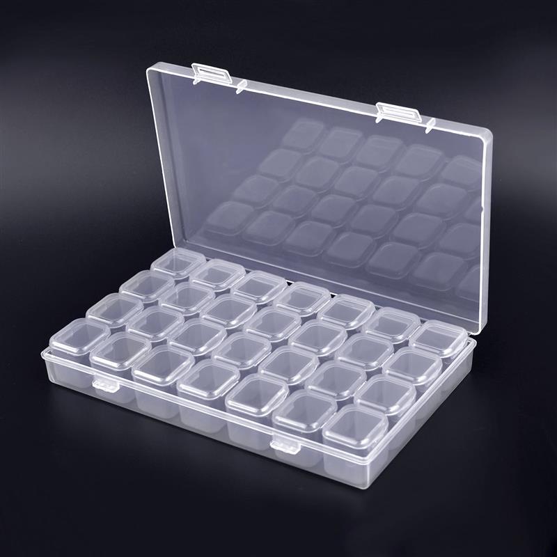 28/56 Grids Plastic Jewelry Storage Box Necklace Earrings Rings Jewelry Packaging Organizer Portable Pill Medicine Storage Box