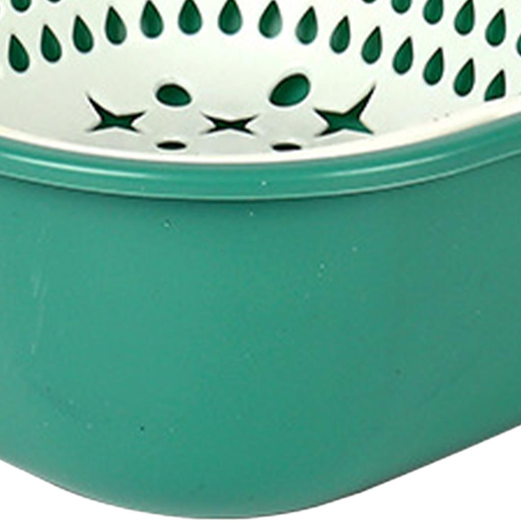 Küche Sieb Schüssel Doppel Schicht Gemüse Waschen Korb Verdicken Kunststoff Ablauf Becken Küche