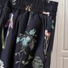 Women's Floral Print High-Waist Drawstring Capri Pants