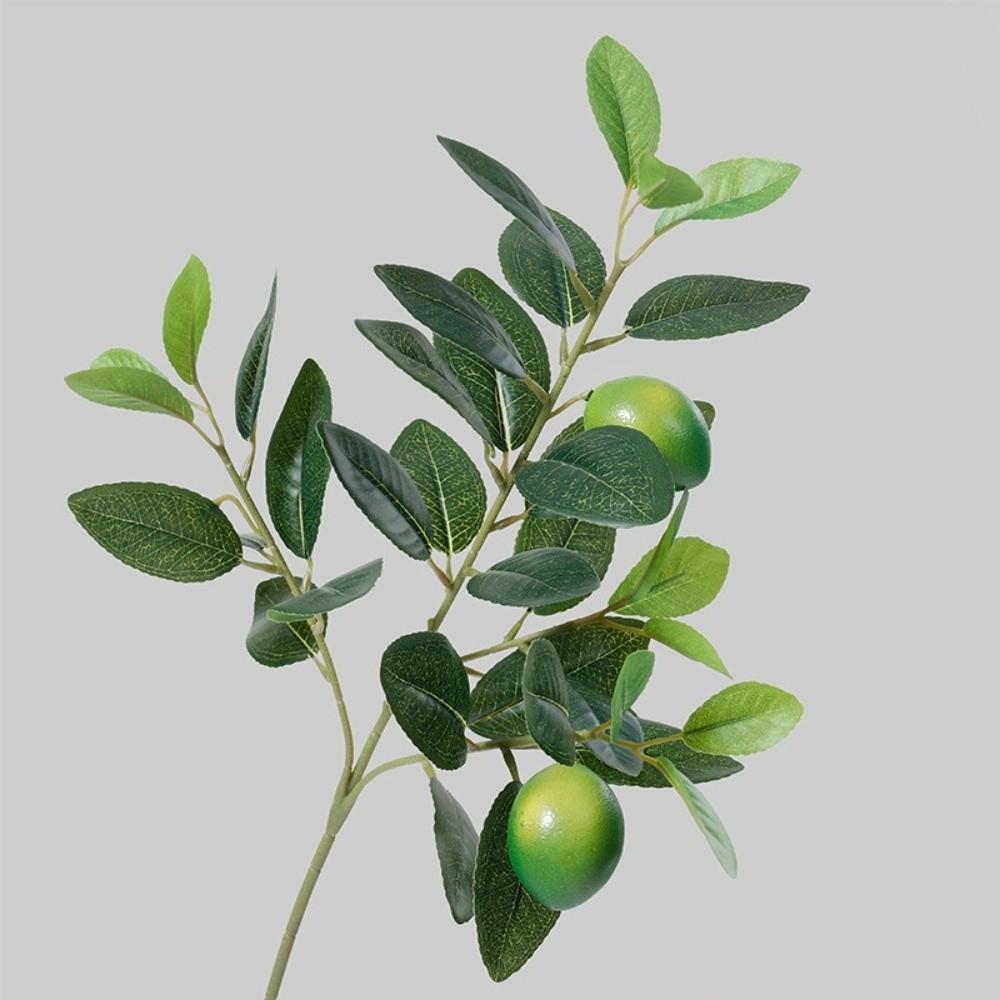 Green Leaves Artificial Lemon Branch Plastic Fruit Lifelike Fake Fruit Props Realistic Flower Arrangement Simulation Fruit Tree