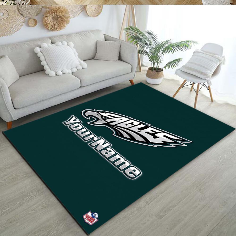 Philadelphia Eagles Customizable Name Floor Mat Design For Hallway Game Room Dormitory Decorate Room Antislip Carpet Decorate Offices Spiritual Gift