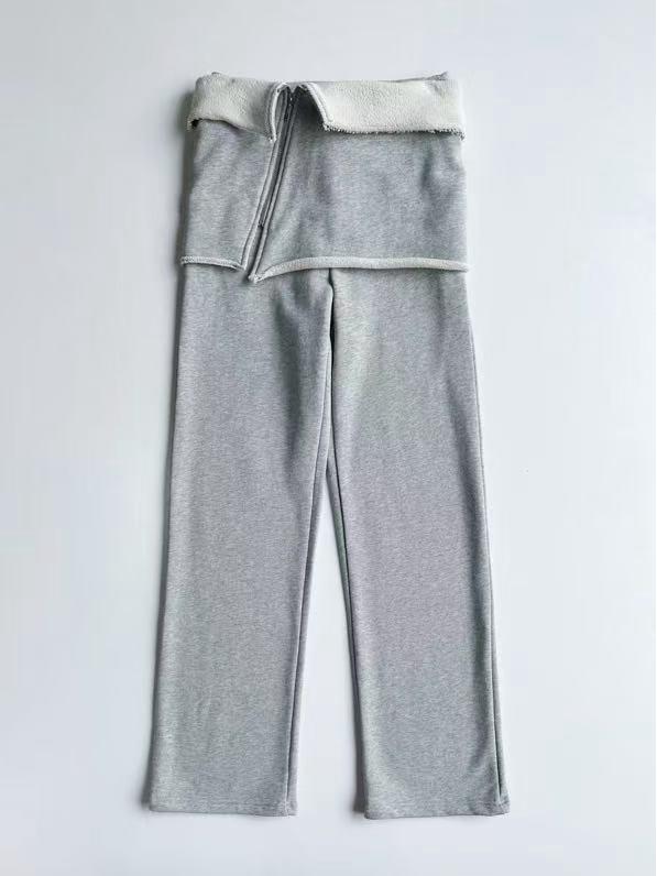 

Niche Jennie Style Grey Zipper Butt Cover Skirt-Pants Combo L серый