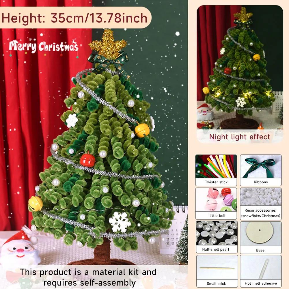Home Office Party & Wedding Decor Supplies 1Set Creative Twist Stick Christmas Tree DIY Kit Table Ornament Decoration
