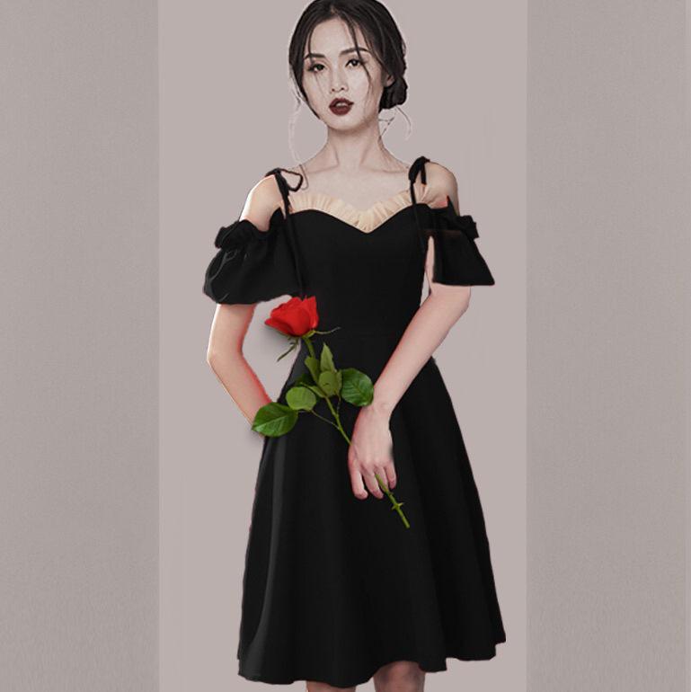 2025 Off-Shoulder Summer Bridal Toasting Dress - Solid Color for Evening & Engagements