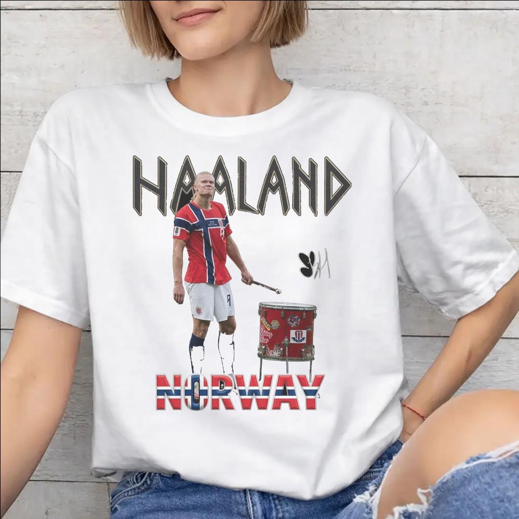 Unisex WoUnisex Graphic Printed Haaland Norway Football T Shirt Tee Pure Cotton Tshirts Clothes