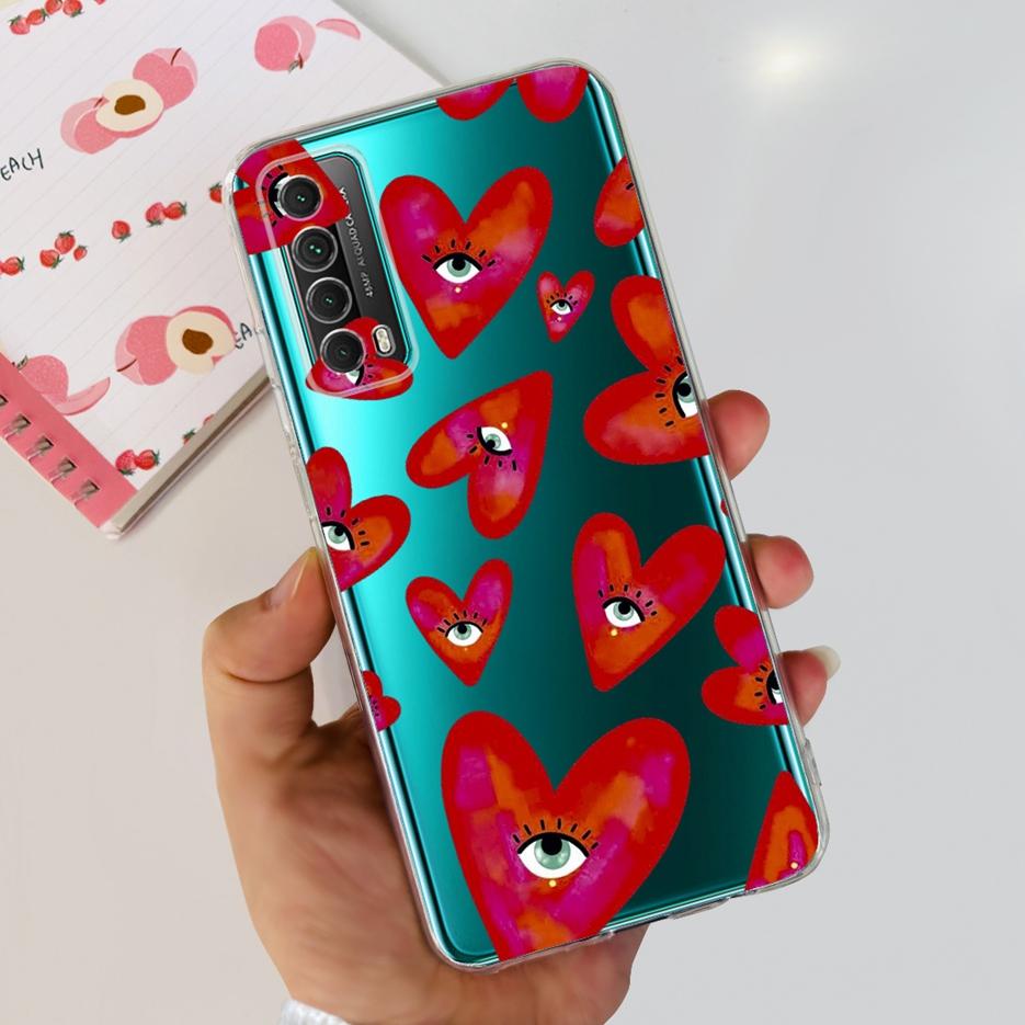 For Huawei P Smart 2021 Case PPA-LX1 PPA-LX2 New Fashion Painted Cover Soft TPU Phone Case For Huawei Y7a Psmart 2021 Coque Capa