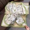 70*70cm Floral Print Decorate Silk Square Scarfs for Women Neck Ties Fashion Bag Ribbions Femamle Hijab Sunscreen Shawl  New