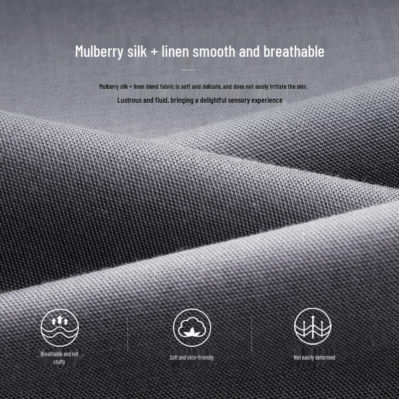 Shanshan Men's Straight-Leg Linen Silk Blend Lightweight Casual Pants