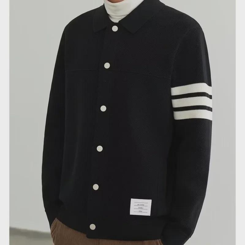 2024 Men's High-Density Jacquard Knitted Cardigan Jacket for Spring & Autumn