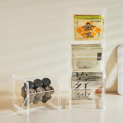 1 Pz Scatola Portaoggetti Impilabile per Bustine di Tè Caffè Congelatore Organizzatore da Tavolo Porta Gioielli