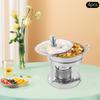 4-Piece Stainless Steel Buffet Warmers Set, Catering Food Warmers with Lids, 17.5x19cm Silver Chafing Dishes for Party Serving