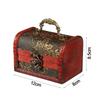 Vintage Treasure Chest Mini Trinket Box Portable Wooden Jewelry Box  Cosmetics Organizer