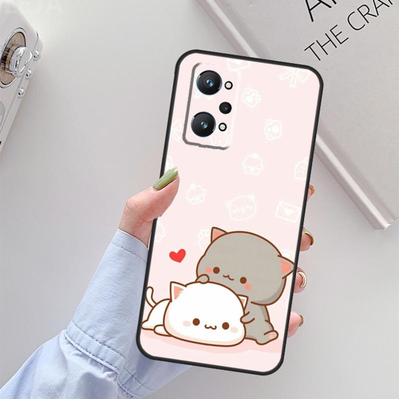 Cute Kawaii Cat For Realme GT Neo 3 2 8 9 Pro Plus 9i 8i Master Case For OnePlus 10 Pro 9 9R Nord2 Cover