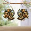 Western Style Horseshoe Cowboy Hat Boots Sunflower Acrylic Earrings for Women Trendy Fashion Dangle Earrings