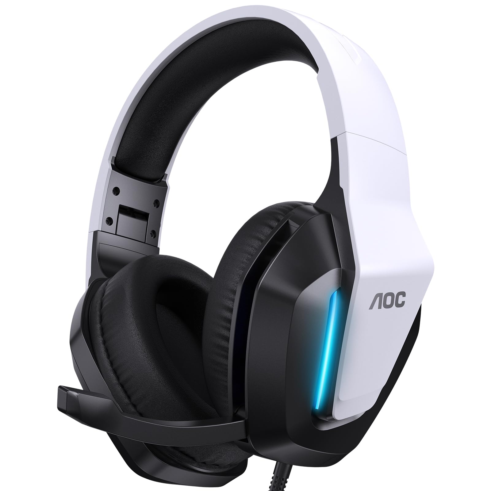 

AOC Gaming Gaming 3D Surround 50mm Wired Lightweight Compatible with Switch White Headset, Headphones, Sound, Drivers, 3.5mm Connection, Microphone, білий