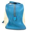 HERMES Victoria 43 Boston Bag Hand Bag Toile H / Leather Blue gene blue/Beige