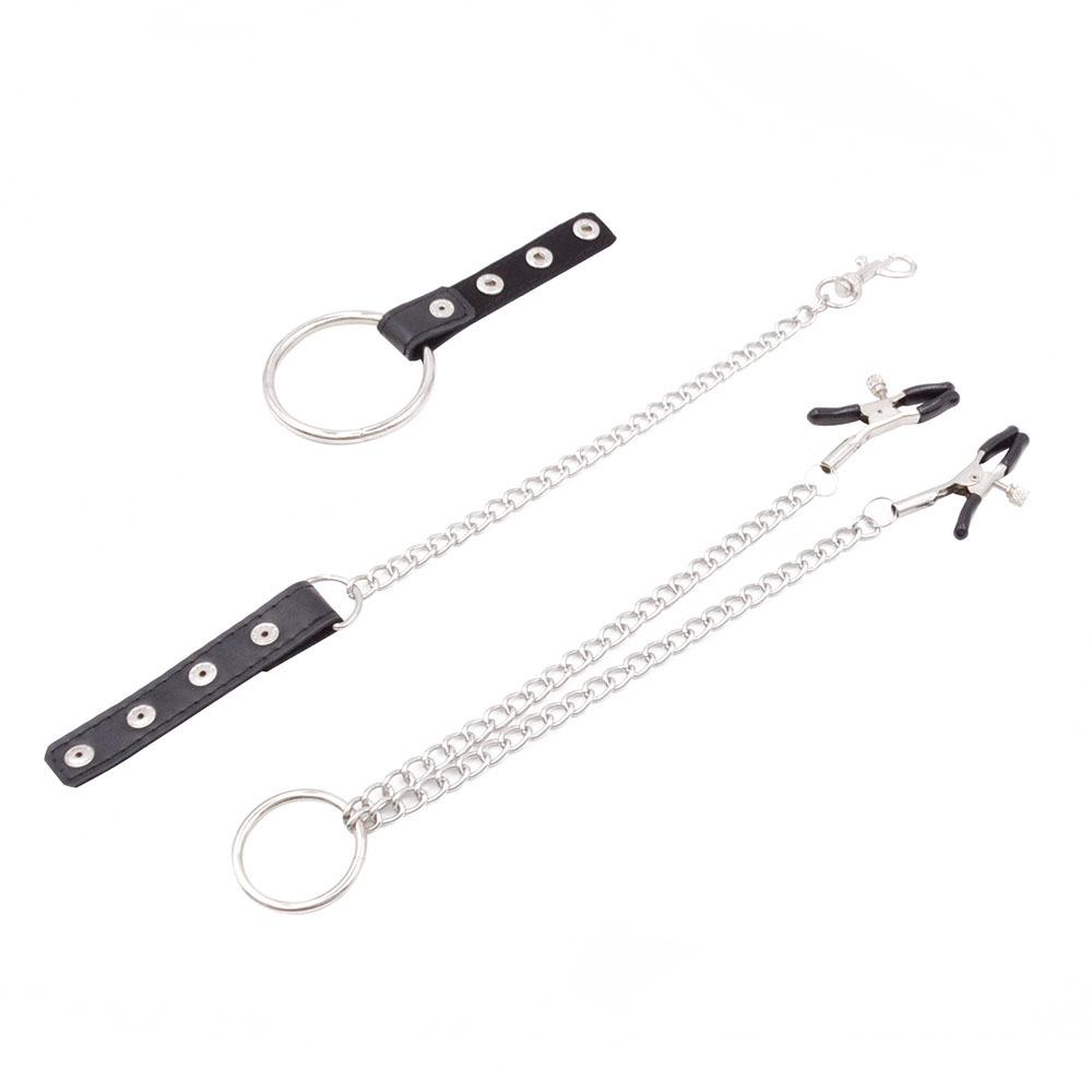SM Props Men's Nipple Clamp Penis Ring JJ Ring Sperm Lock Delayed Training Adult Sex Products Alternative Sex Toys