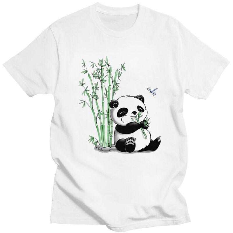 Custom Male Panda Bear T Shirt Short Sleeve Cotton Tshirt Tshirt Leisure Tees Clothing