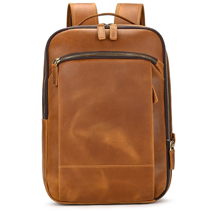 Vintage Crazy Horse Leder Rucksack für Damen und Herren - Echte Leder Reise- und Schultasche