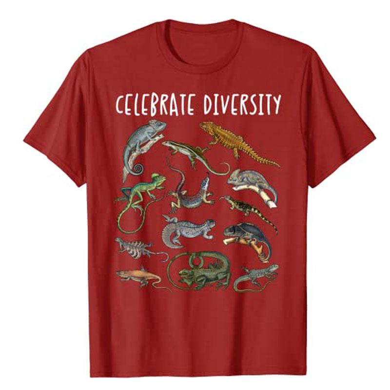 Different Types of Lizard T-Shirt, Reptile Shirt, Lizard-Lover Gift Humor Funny Graphic Tee Top Cute Cotton Short Sleeve Blouses