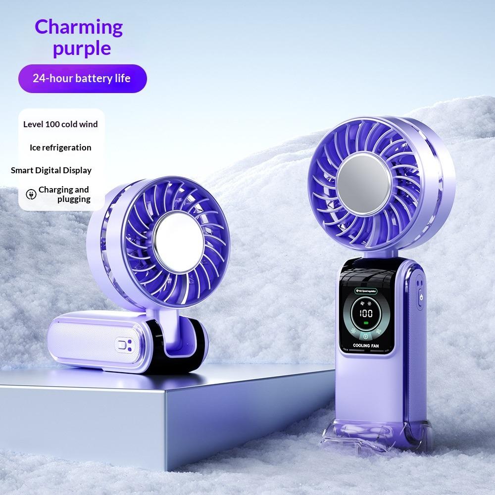 Semiconductor Cooling High Speed Handheld Fan Usb Mini Portable Charging Folding Violent Small Fan