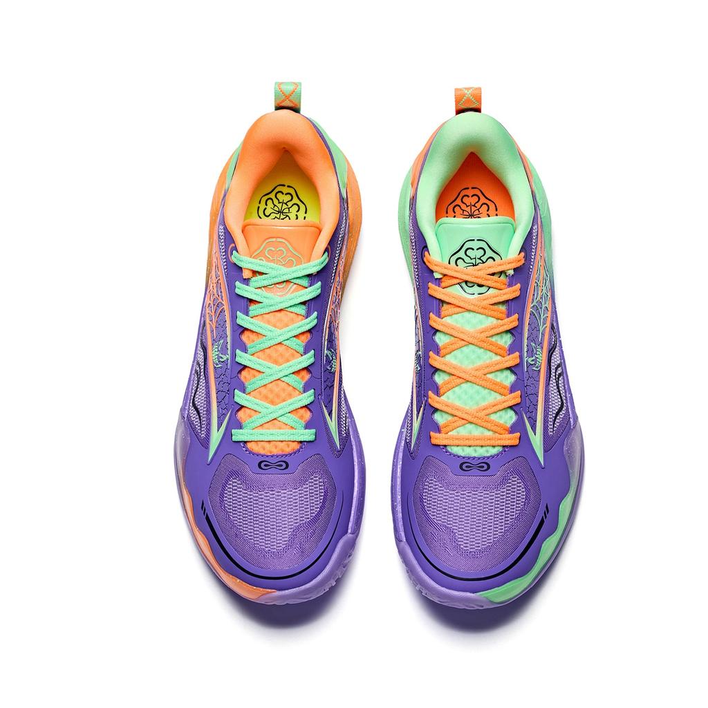 Men's Sneakers ANTA Splash 8 Basketball Shoes Men's Low-top Fluorescent Grape Purple-5