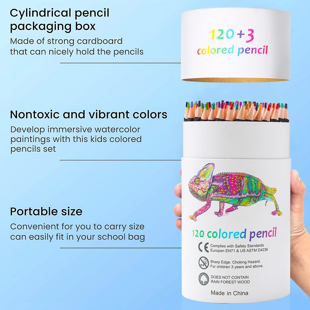 120-Color Professional Oil-Based Colored Pencil Set for Doodling and Painting