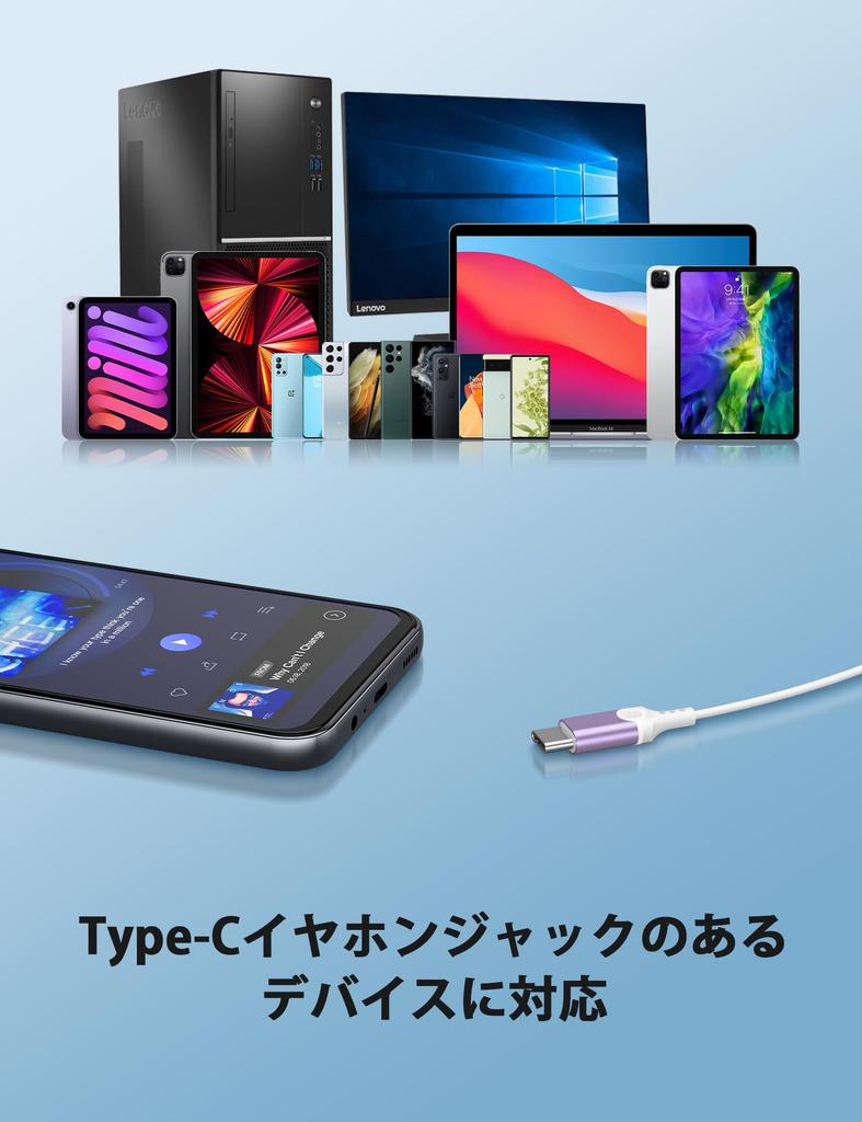 with DAC HiFi sound USB Type C compatible with iPhone 16 Pro Air mini6 10th 8 8a 7a computer catarrh telework noise deep compatible with case purple