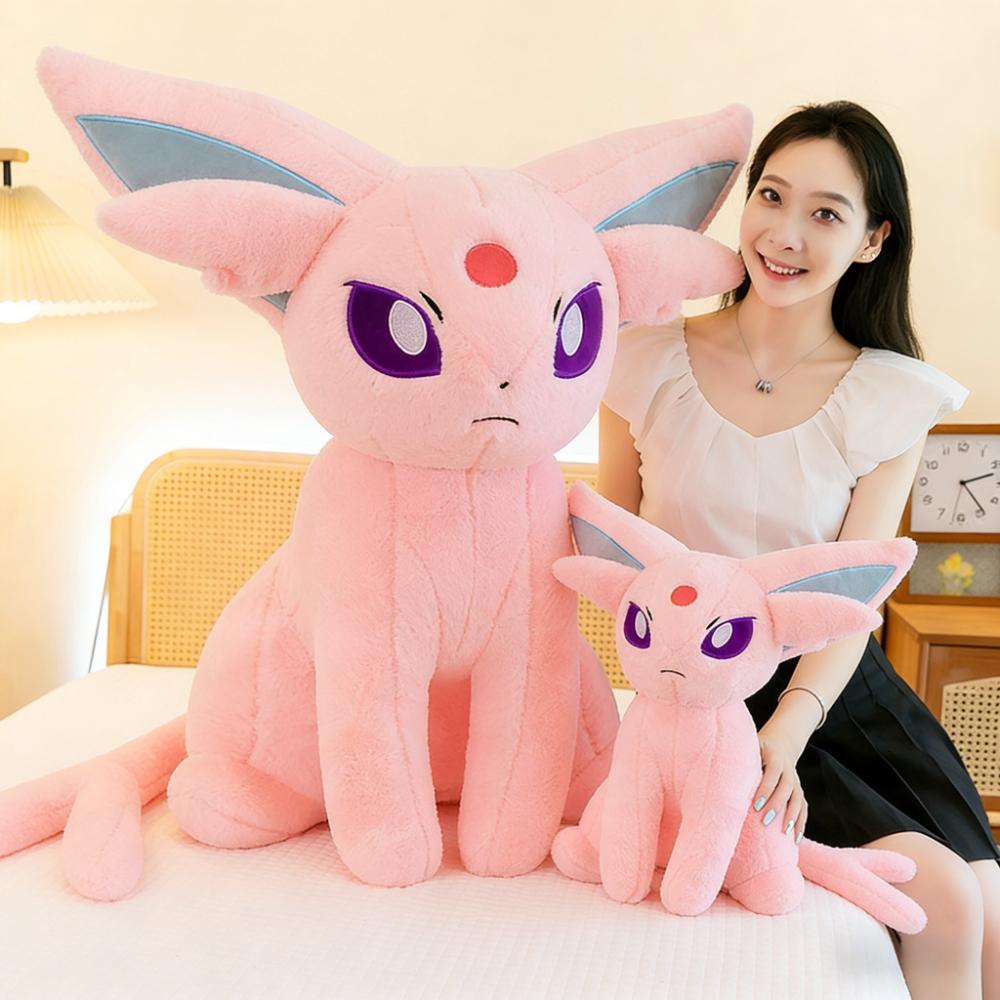 40cm  Anime Figure Kawaii Eevee Espeon Plush Toy Cartoon Cute Stuffed Doll Room Decoration Birthday Present
