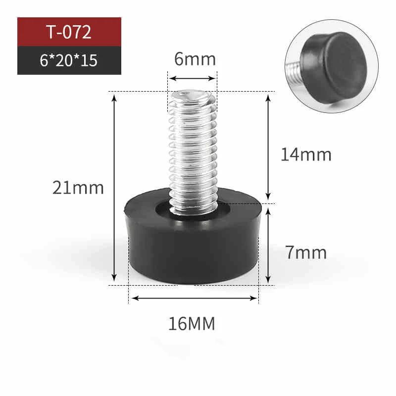 

10Pcs Plastic Adjustable Furniture Foot Pad Dia 6-10mm Nut Table Chair Balance Furniture Legs Shockproof Anti Slip Support Feet