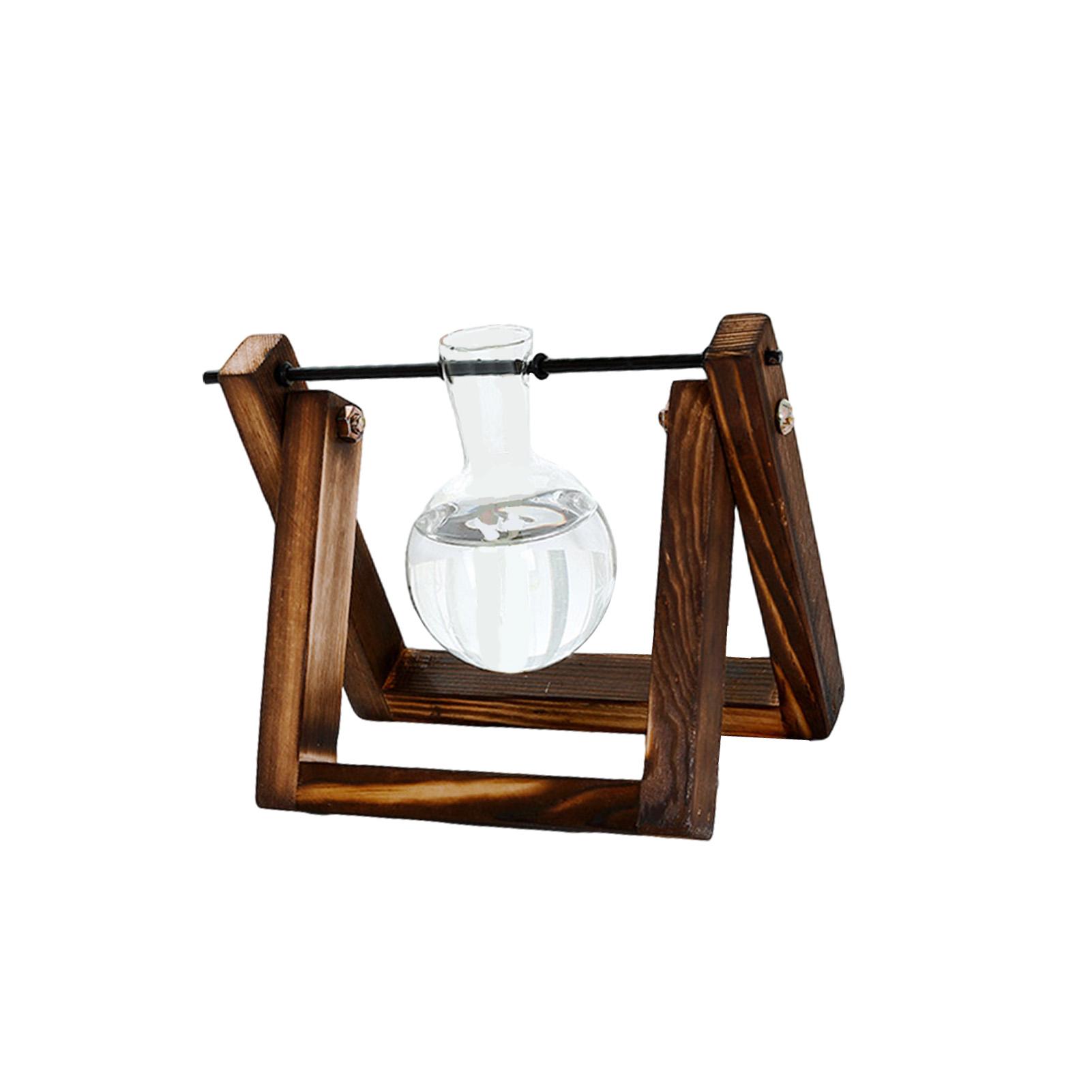 

Стеклянный горшок для растений, ваза для лампочек, настольный стеклянный аквариум, настольный террариум для растений с деревянной подставкой, украшение для дома, прямая поставка, оптовая продажа