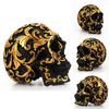 Elegante goldene Totenkopf-Figur Menschlicher Skelettkopf Perfekt für Halloween-Dekoration